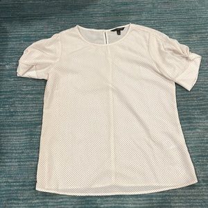 Banana Republic White micro polka dot blouse t shirt
